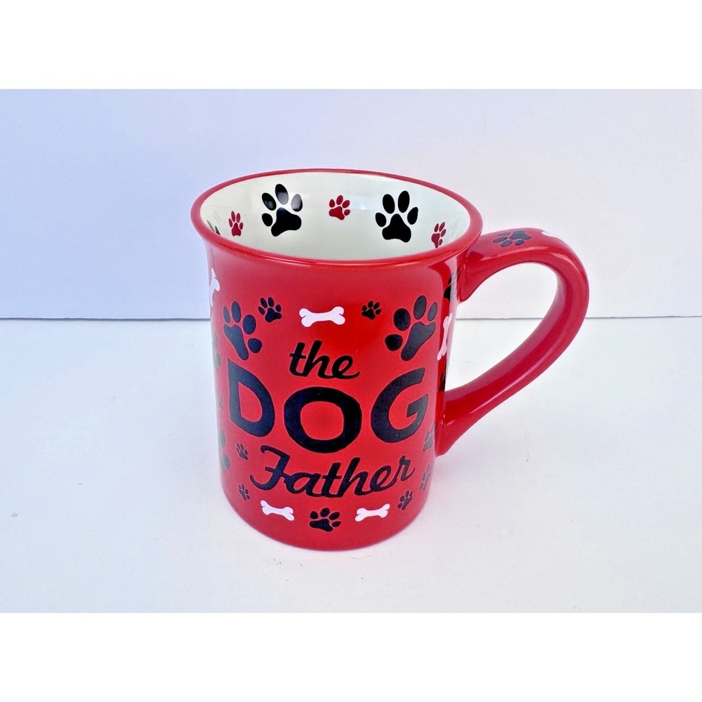 The DogFather Dad Red Mug Coffee Cup Dog Lover "My Children‎ Have 4 Legs & Fur"